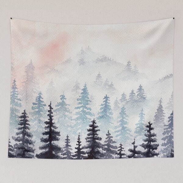 Item preview, Watercolour Mountain Forest designed and sold by SandpaperStudio.