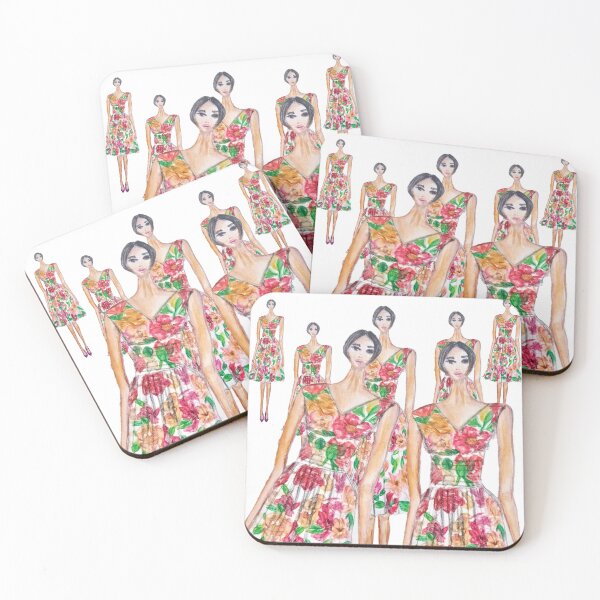 Item preview, FLORAL DRESS FASHION ILLUSTRATION  designed and sold by IvanaKada.
