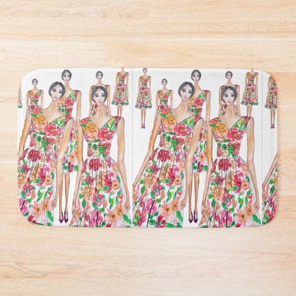 Item preview, FLORAL DRESS FASHION ILLUSTRATION  designed and sold by IvanaKada.