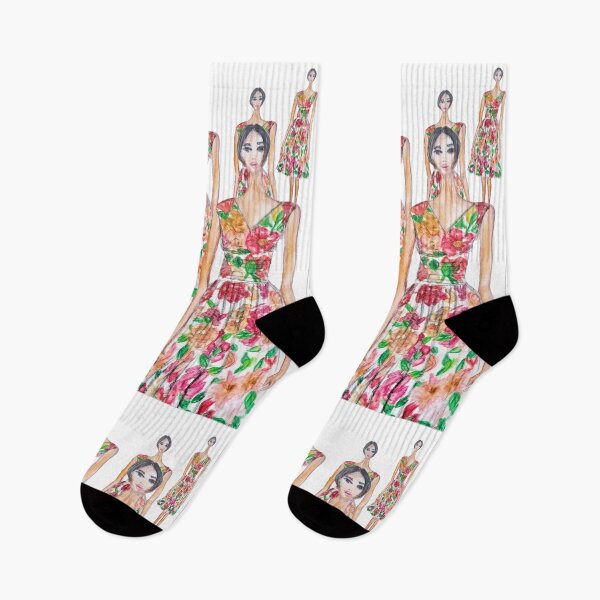 Item preview, FLORAL DRESS FASHION ILLUSTRATION  designed and sold by IvanaKada.