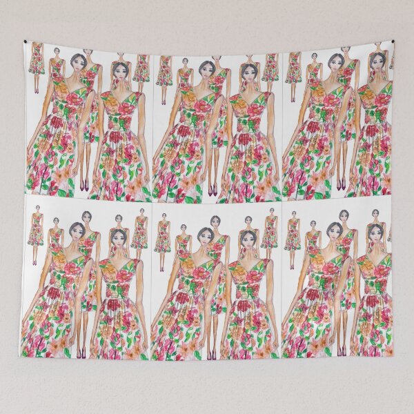 Item preview, FLORAL DRESS FASHION ILLUSTRATION  designed and sold by IvanaKada.