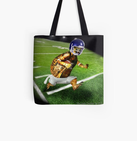 Turtle Football Player All Over Print Tote Bag