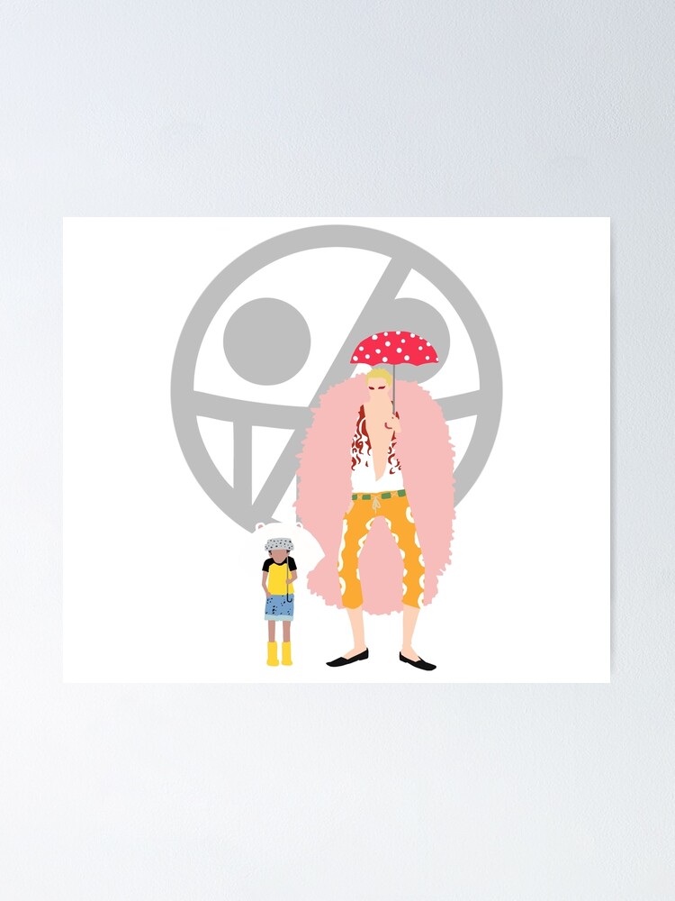 Law Doflamingo One Piece Manga Minimalist Design Art Poster By Lecoffre Redbubble