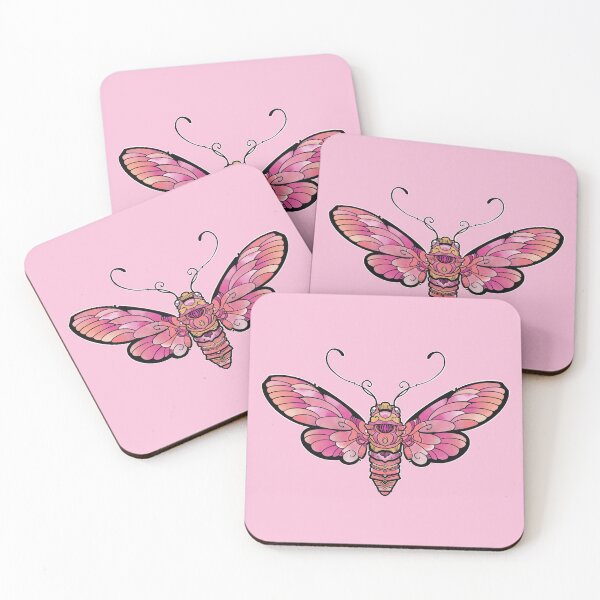 Item preview, pink moth symmetrical design designed and sold by weilertsen.