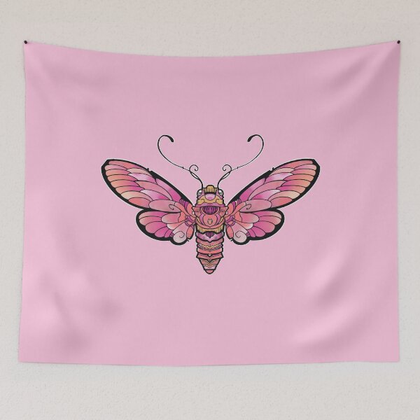 Item preview, pink moth symmetrical design designed and sold by weilertsen.