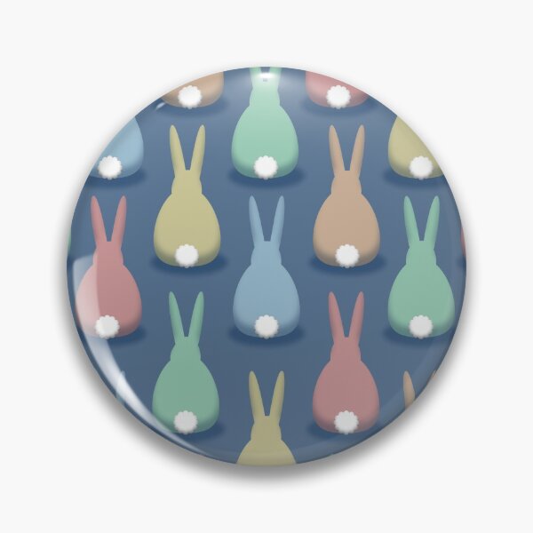 Item preview, Cute colorful rabbit back Easter pattern with shadows and dark blue background designed and sold by CiniArt.