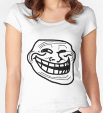 Troll Face - Meme - Internet Troll Women's Fitted Scoop T-Shirt