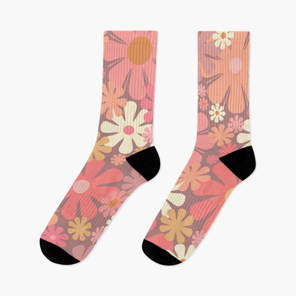 Item preview, Retro Flowers 60s 70s Aesthetic Floral Pattern Pink Mauve and Blush designed and sold by kierkegaard.