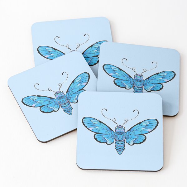 Item preview, blue moth symmetrical design designed and sold by weilertsen.