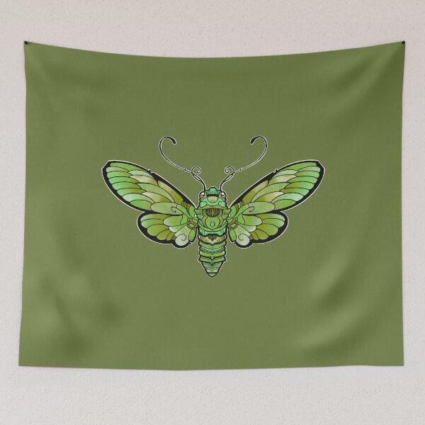 Item preview, green moth symmetrical design designed and sold by weilertsen.