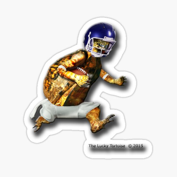 Turtle Football Player Sticker