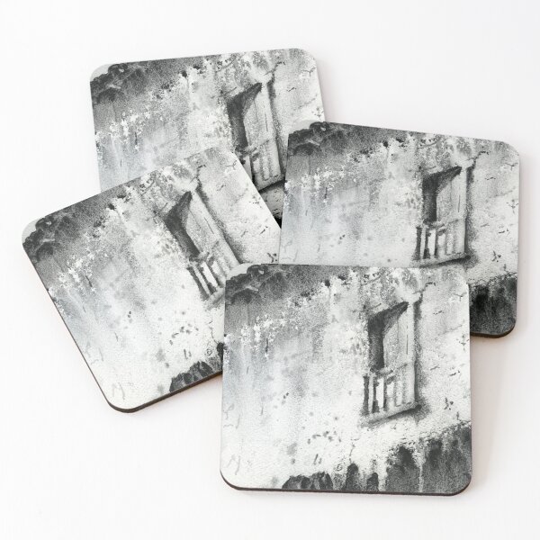 Item preview, B&W watercolor painting of architecture in Sacred Valley, Peru.  designed and sold by rfoxphoto.