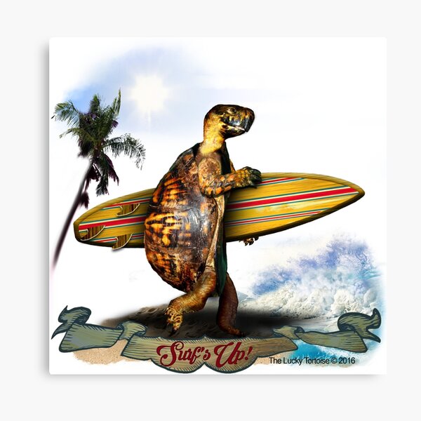 Surfing Turtle - Surf's Up! Canvas Print