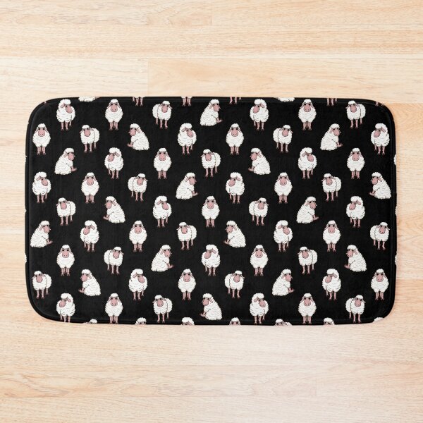Item preview, Sheeps on Black designed and sold by KittenPokerUK.