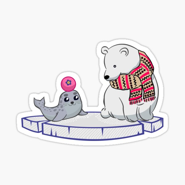 Ice bear and seal Sticker