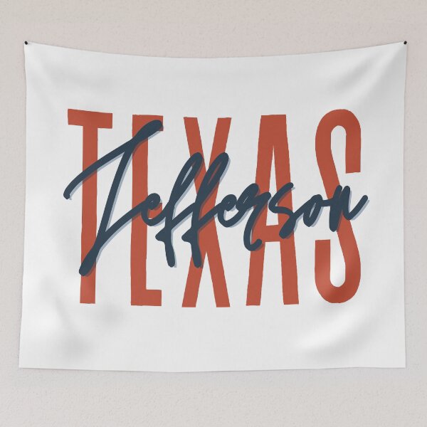 Item preview, Jefferson Texas // Script Design // State Flag Colors designed and sold by KylieBeth Designs.