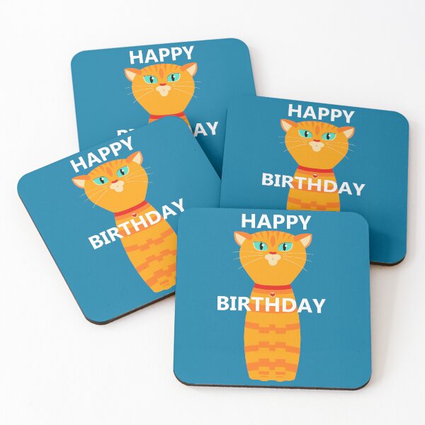 Item preview, STRIPED CAT HAPPY BIRTHDAY designed and sold by Jean Gregory Evans.