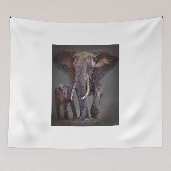 Item preview, Mama Elephant with Baby designed and sold by vagabondgal.