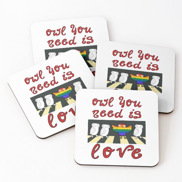 Item preview, OWL YOU Need is LOVE LGBTQ PRIDE DARK OWL WE NEED is LOVE Cute NERDY OWL Lovers BEATLE LOVE designed and sold by JadedVintage.