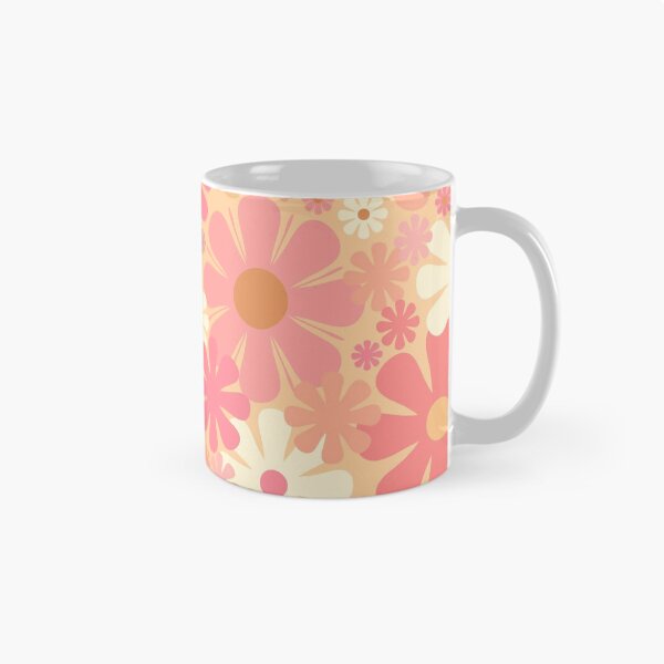 Item preview, Vintage Floral Pattern in Pink and Yellow Tones - Pastel Pink Flowers, 60s and 70s Style designed and sold by kierkegaard.