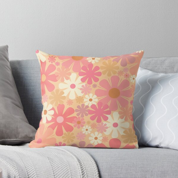 Item preview, Vintage Floral Pattern in Pink and Yellow Tones - Pastel Pink Flowers, 60s and 70s Style designed and sold by kierkegaard.