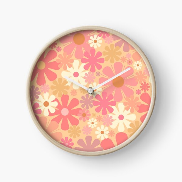 Item preview, Vintage Floral Pattern in Pink and Yellow Tones - Pastel Pink Flowers, 60s and 70s Style designed and sold by kierkegaard.