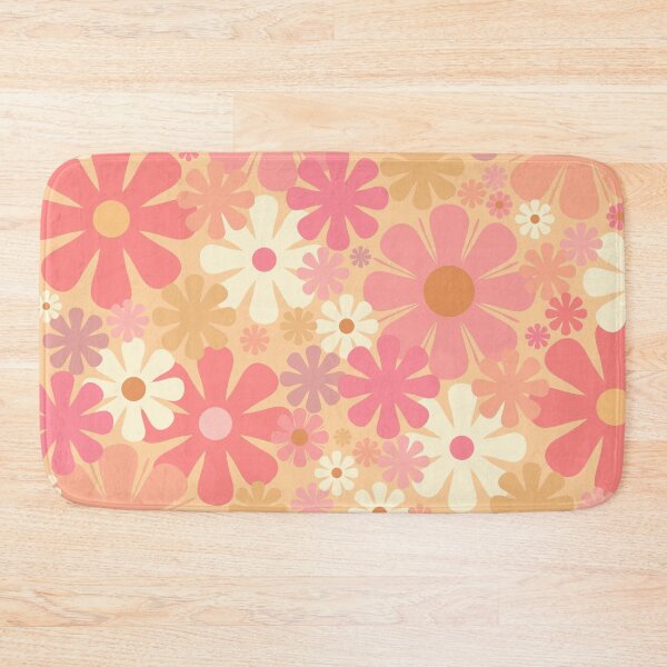 Item preview, Vintage Floral Pattern in Pink and Yellow Tones - Pastel Pink Flowers, 60s and 70s Style designed and sold by kierkegaard.