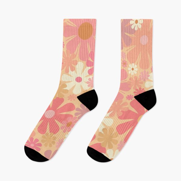 Item preview, Vintage Floral Pattern in Pink and Yellow Tones - Pastel Pink Flowers, 60s and 70s Style designed and sold by kierkegaard.
