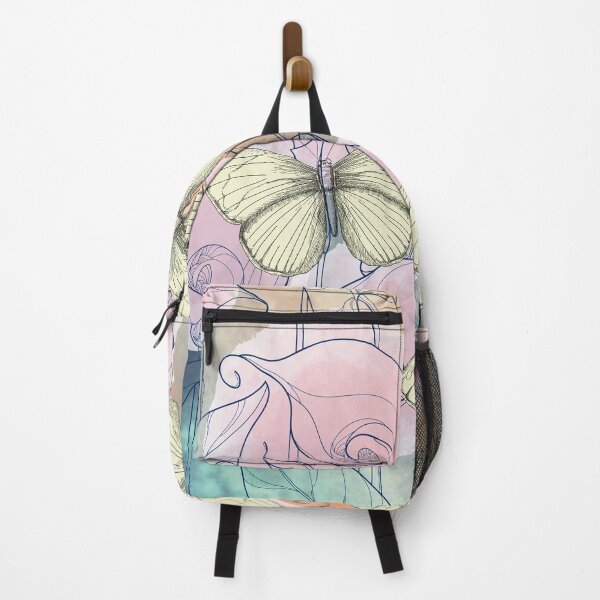 Item preview, Pastel Yellow Butterflies with Pink Watercolor Kala Lilies designed and sold by FringyGingy.