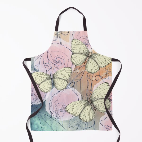 Item preview, Pastel Yellow Butterflies with Pink Watercolor Kala Lilies designed and sold by FringyGingy.