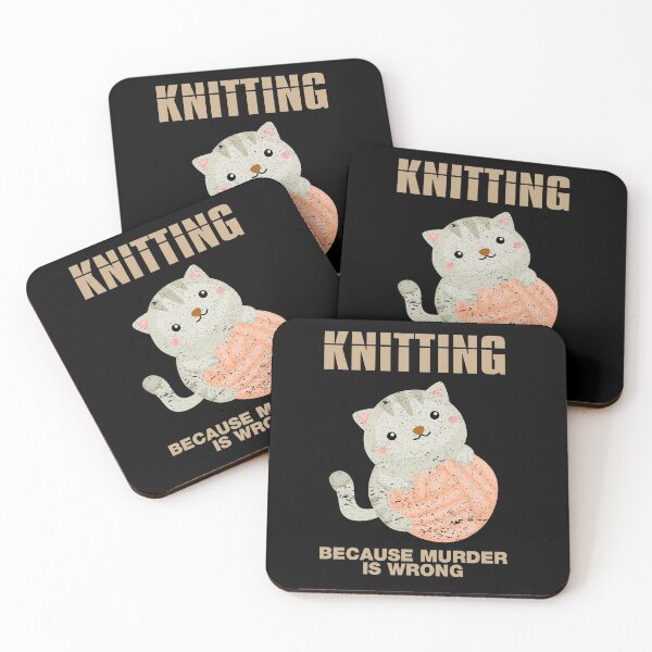 Item preview, Knitting Because Murder Is Wrong designed and sold by YAITPSTORE.