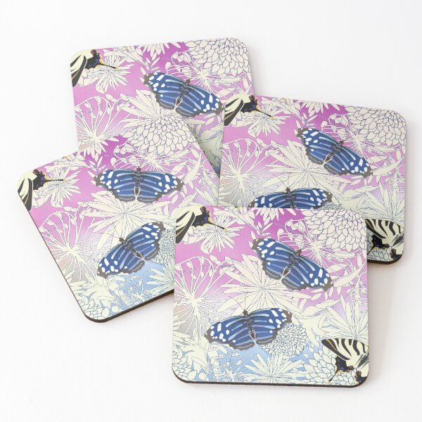 Item preview, Swallowtails and Blue Butterflies on Chrysanthemums designed and sold by FringyGingy.