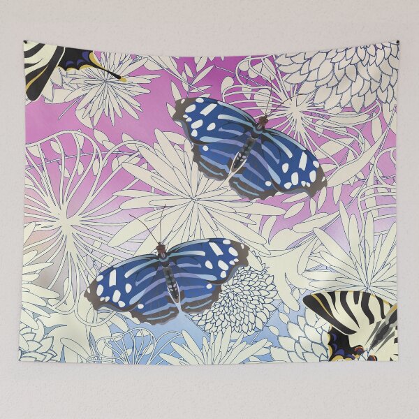 Item preview, Swallowtails and Blue Butterflies on Chrysanthemums designed and sold by FringyGingy.