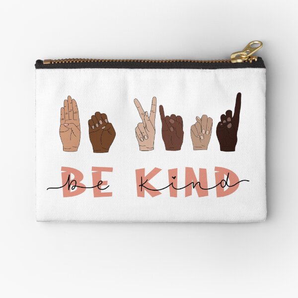 Be Kind Sign Language Zipper Pouch