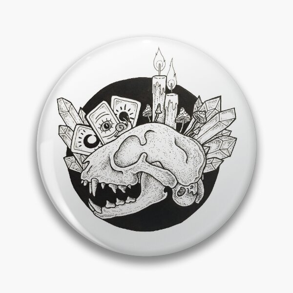 Item preview, Witchy Cat Skull designed and sold by willowstrations.