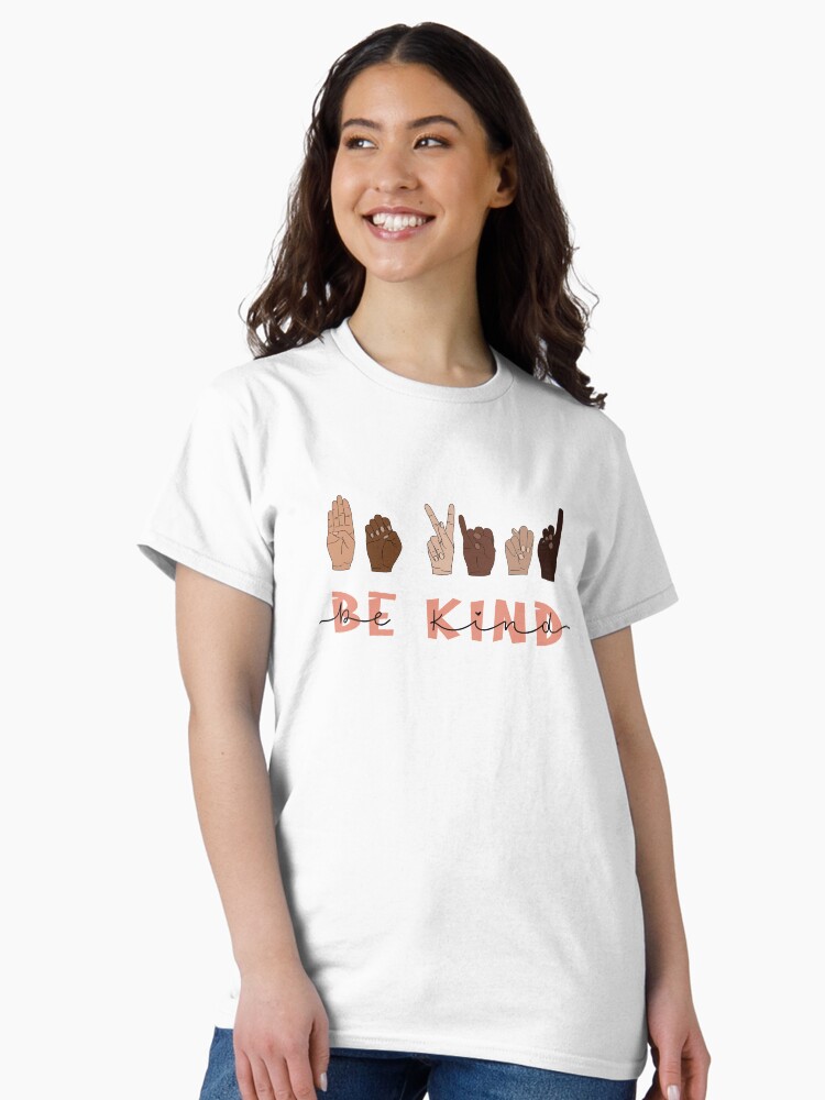 Thumbnail 1 of 7, Classic T-Shirt, Be Kind Sign Language designed and sold by katiemy12.
