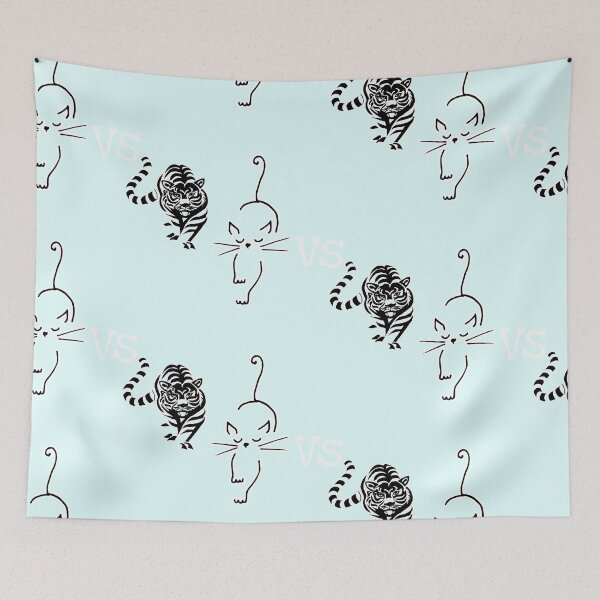 Item preview, Cute cat vs tiger shirts, cute cat vs tiger design, cute cat vs tiger lover, funny cat vs tiger masks, funny cat vs tiger phone cases, nice cat vs tiger stikars, cat vs tiger mugs, cat vs tiger clock  designed and sold by Poussyarts.