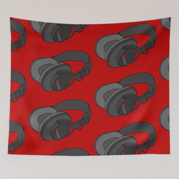 Item preview, Headphones on Red designed and sold by Rocket-To-Pluto.
