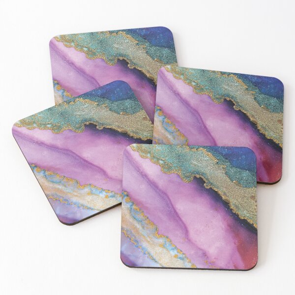 Item preview, Marble Swirls of Pink, Purple, Turquoise and Blue Abstract Pattern designed and sold by Alicia Chee.