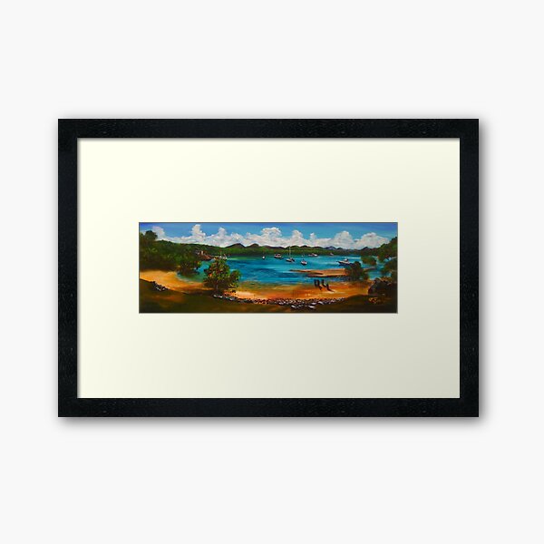 Bustard Bay - low tide Framed Art Print