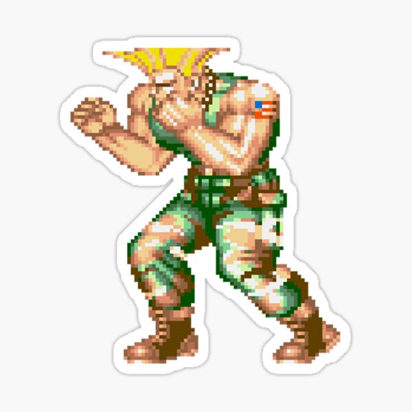 Street Fighter 2 II Guile Original Retro Vintage 16 bits Version Arcade Édition Champion Sticker