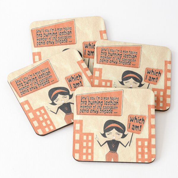 Item preview, Retro Mid-century Kate Jennings Cartoon Quote Print designed and sold by XXRebellion.