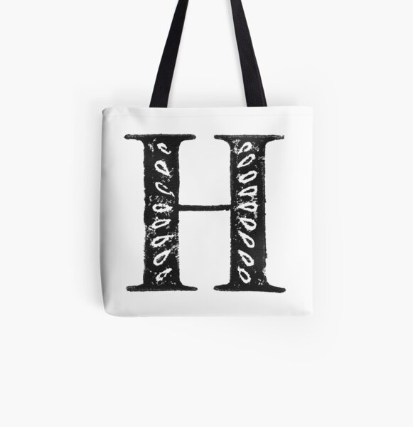 Serif Stamp Type - Letter H All Over Print Tote Bag