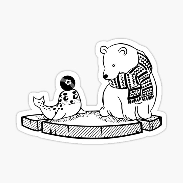 Ice bear and seal Sticker