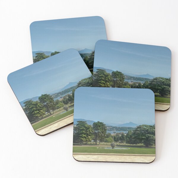 View from United Nations building in Geneva Switzerland Coasters (Set of 4)