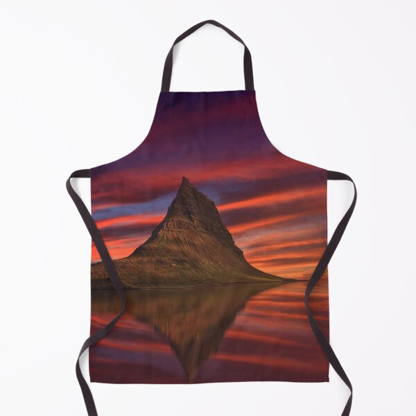 Item preview, Kirkjufell, Iceland, sky with shades of red, sunset, reflective mountain designed and sold by August-E.