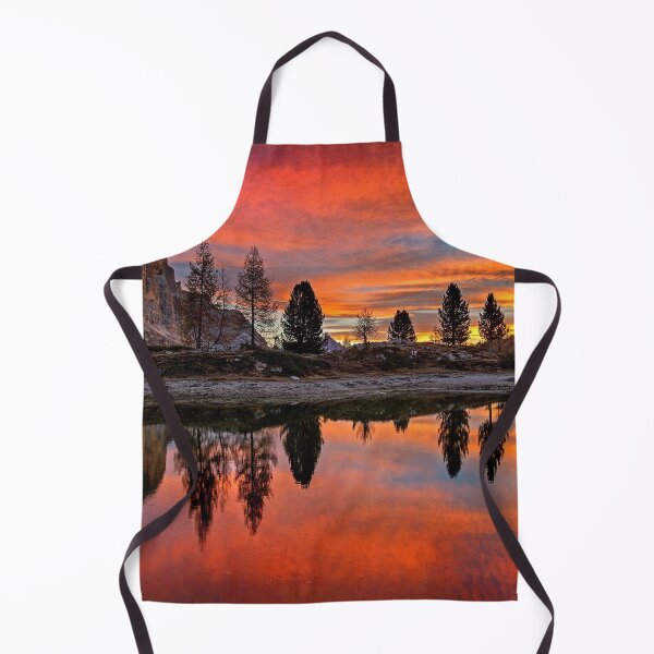 Item preview, Lago di limides, Europe, sky with shades of red, orange sunset, reflective mountain designed and sold by August-E.