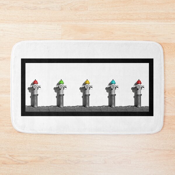 Item preview, Fire Hydrants in black and white with a pop of drop color. designed and sold by dkaranouh.