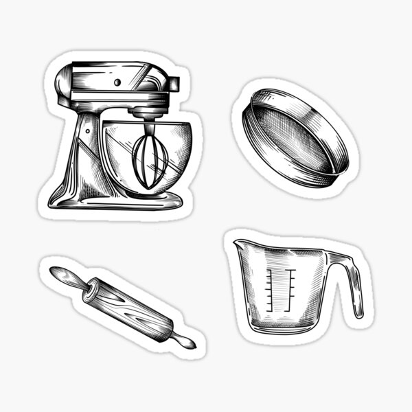 Baking Accessories Blueprint Cake Baking Tools' Sticker