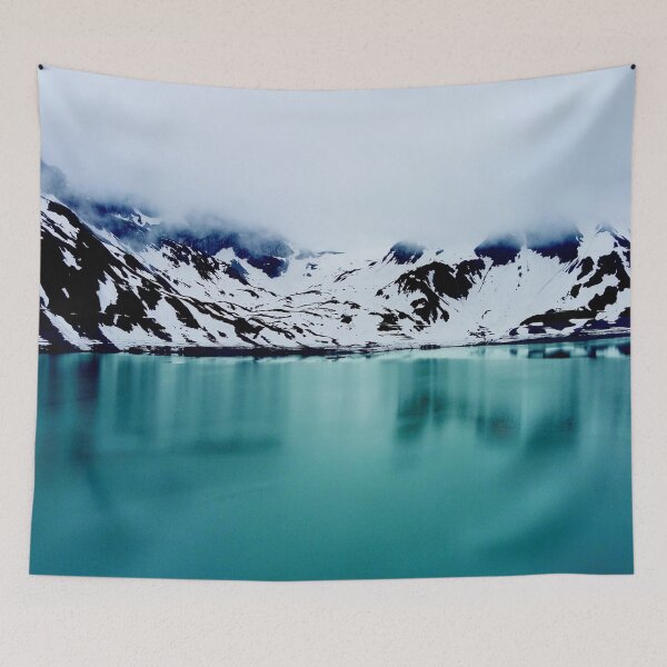 Item preview, Dreamland snow mountains, teal blue pure lake, Antarctica landscape  designed and sold by August-E.